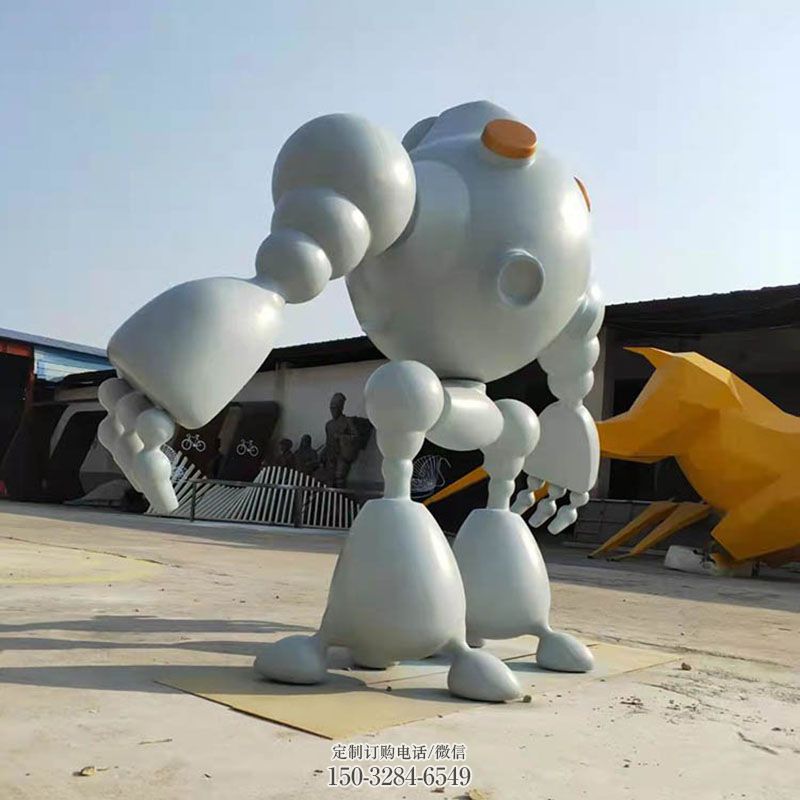 街景小品生产商-抽象设计-锻钢太空人雕塑